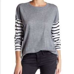 French connection gray and striped sweater